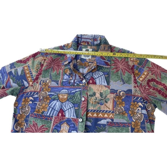 Tori Richard Honolulu Hawaiian Shirt Women's Small Multicolor Floral Palm Church - Picture 6 of 8